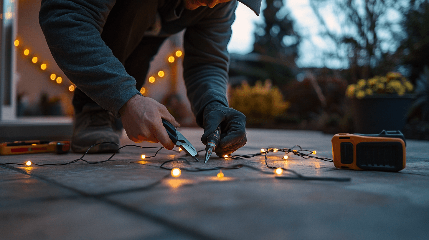 Installazione sicura di catene luminose all'aperto