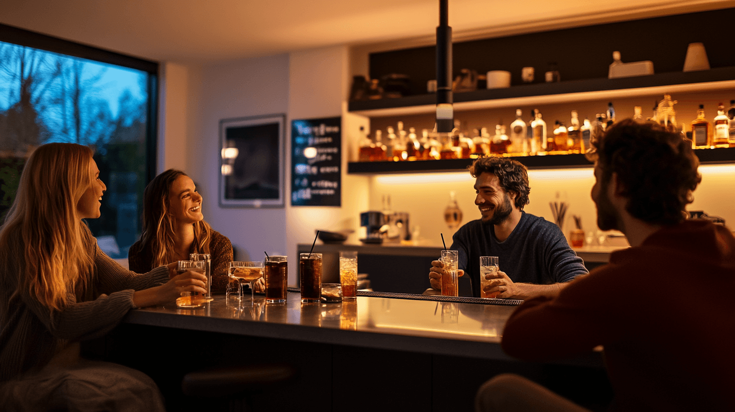 Il bar perfetto nel proprio soggiorno: punto d'incontro per amici e famiglia