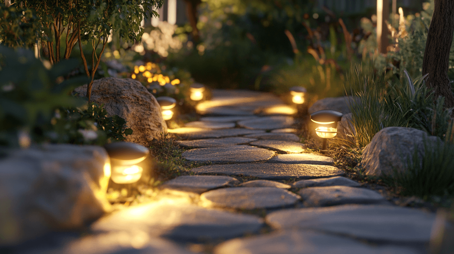 Diverse tipologie di illuminazione per vialetti da giardino