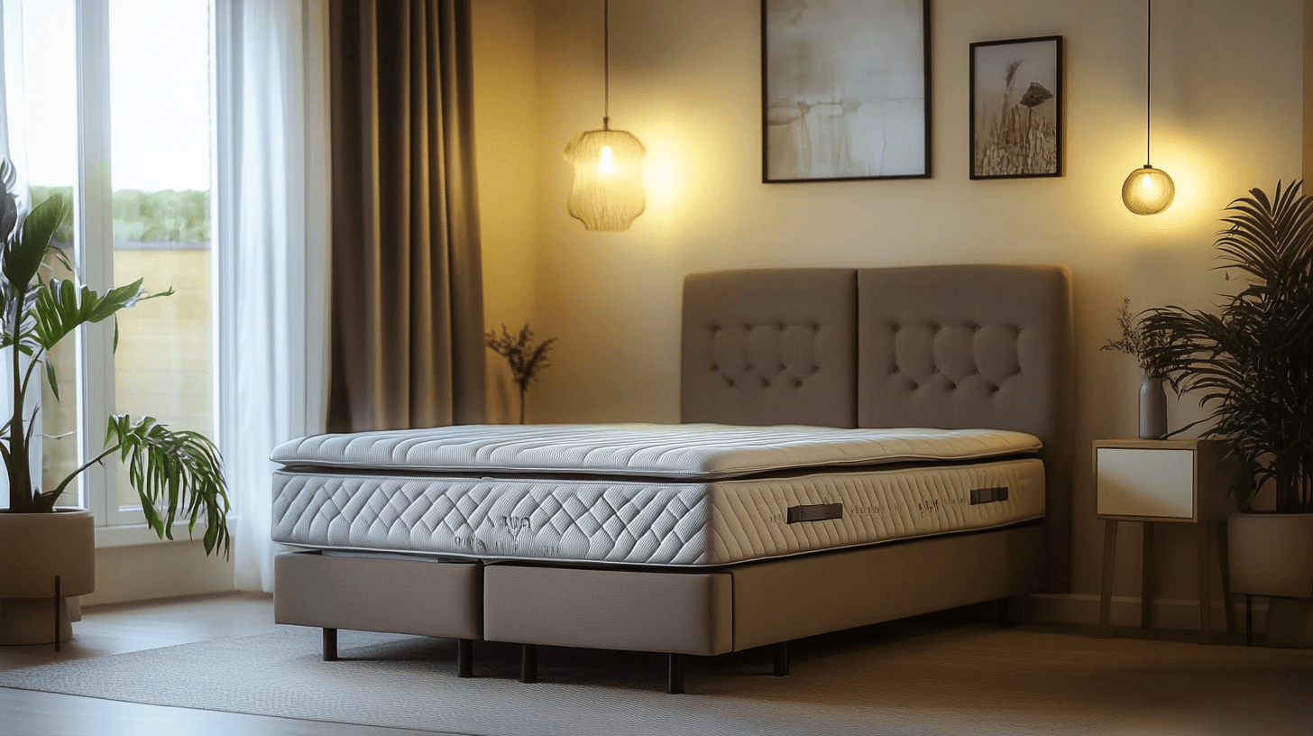 Boxspringbett in einem stilvoll eingerichteten Schlafzimmer