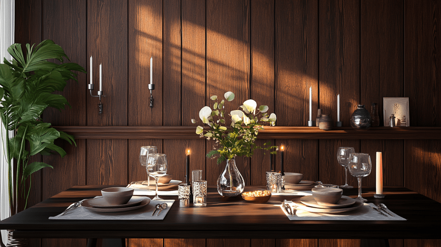 Decorazione con elementi in legno scuro: creare accenti
