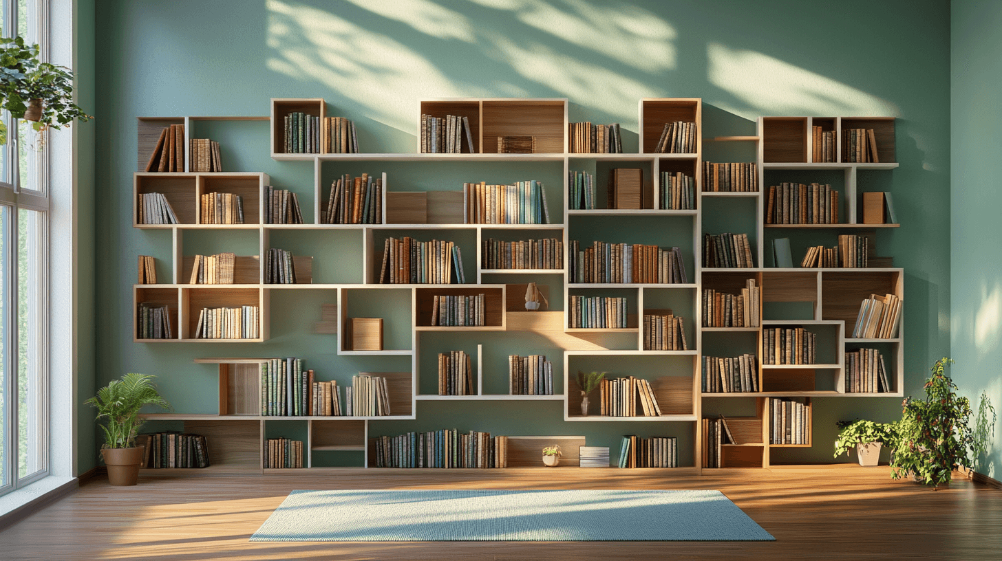 Diverse tipologie di scaffali per libri