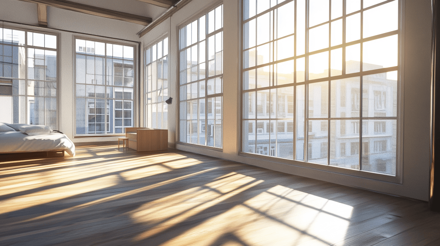 Progettazione dello spazio nella camera da letto del loft