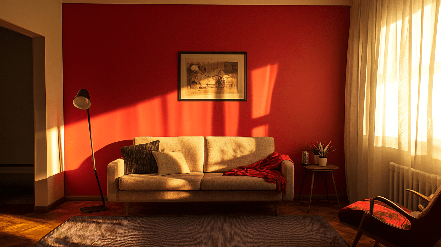 Decorazione murale rossa per un'atmosfera vivace