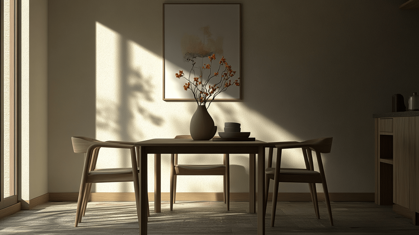 Decorazione nella sala da pranzo minimalista