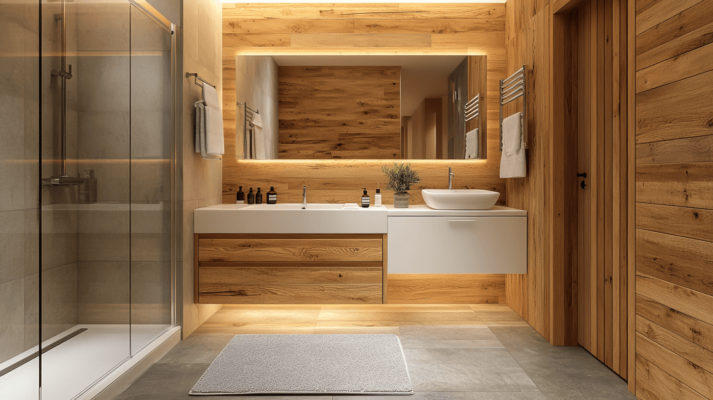 Bagno con elementi in legno: Naturalità e benessere