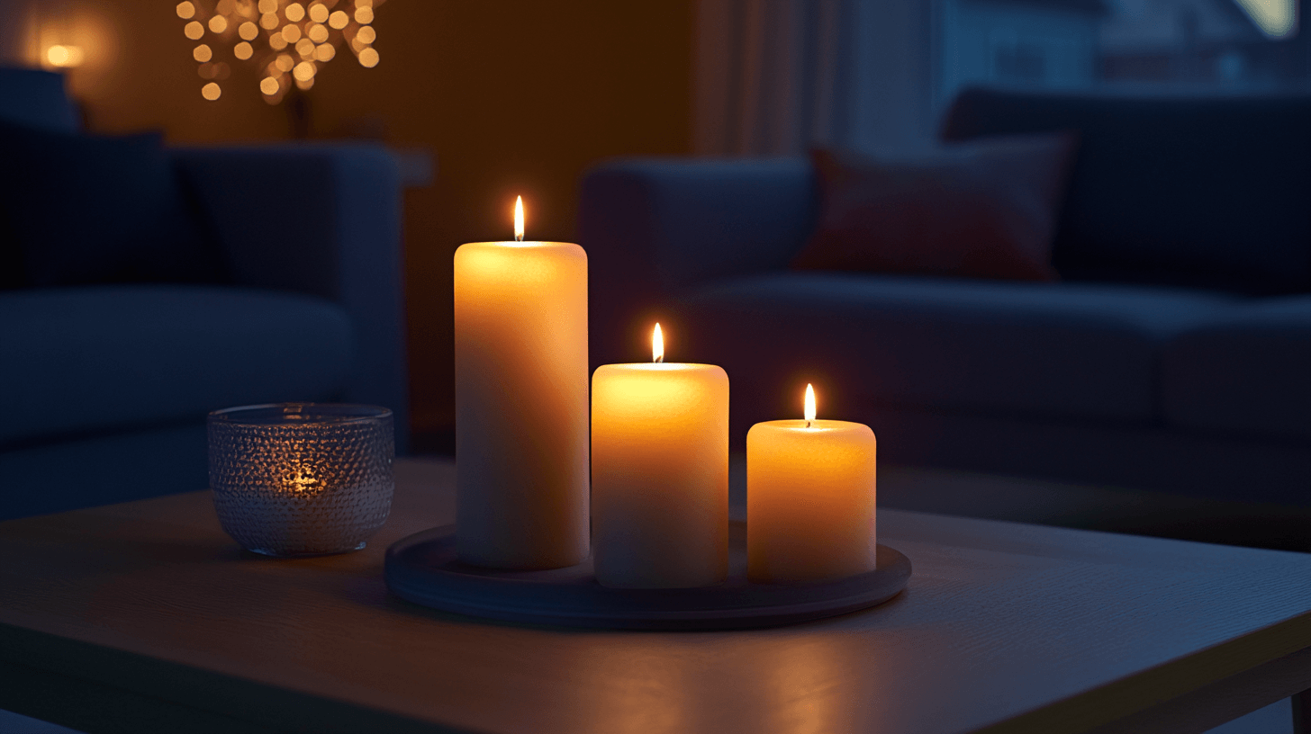 Candele nel soggiorno: Il fulcro del comfort