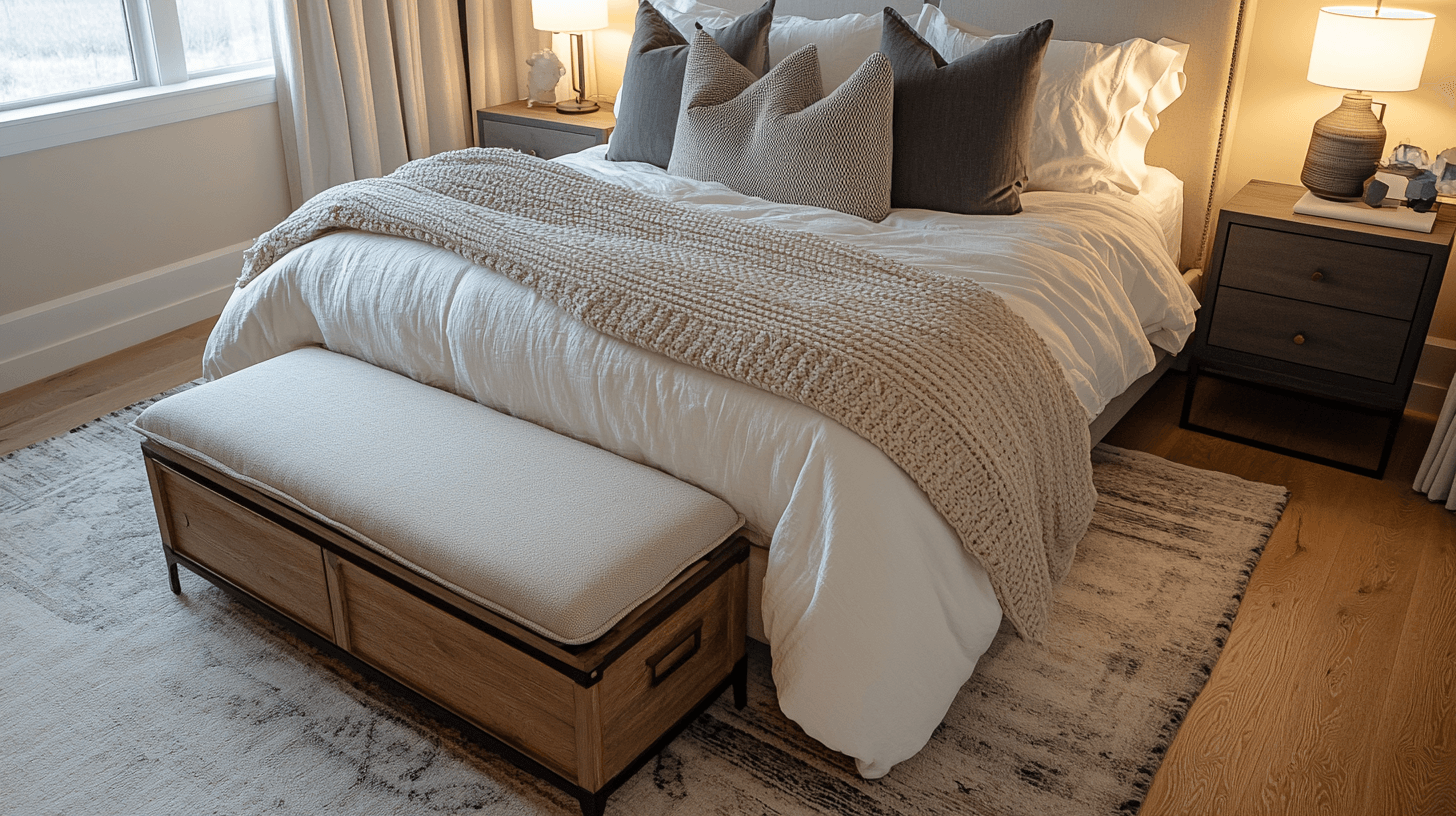Panche con spazio di archiviazione in camera da letto